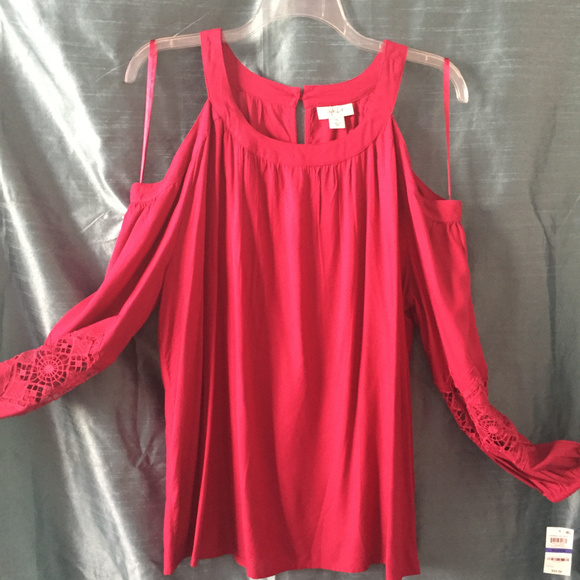 Style & Co. Dresses & Skirts - Womens Dress Cold Shoulder Magenta Punch.